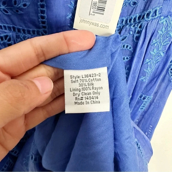 Johnny Was Blue Ella Floral Mini Dress - Picture 9 of 13